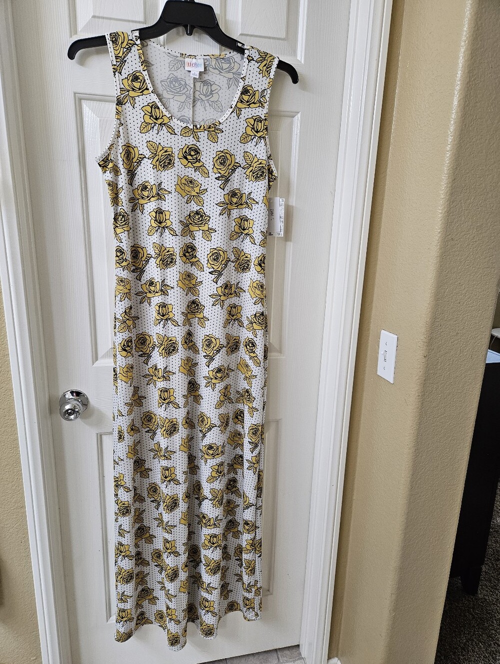 LuLaRoe Yellow Floral Polka Dot Dress